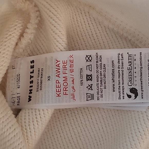 Whistles Creme de la Creme Sweatshirt, Size XS - Picture 13 of 13